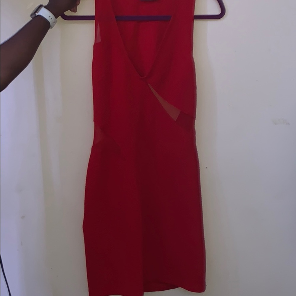 red tight dress